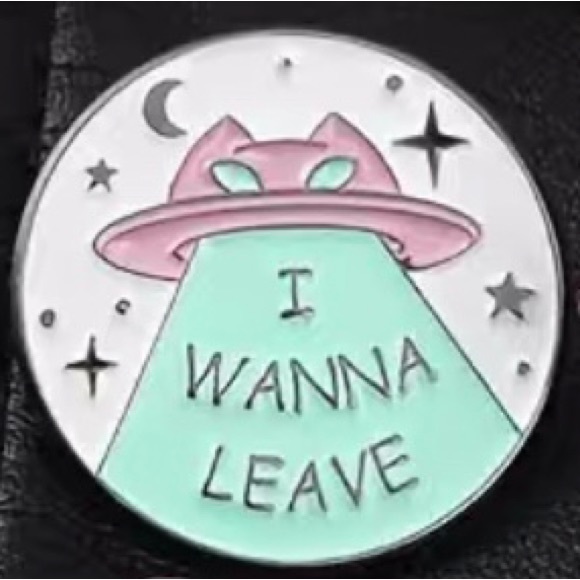 I Wanna Leave x Mental Health Matters colorful enamel cartoon pin lapel brooch - Picture 3 of 11